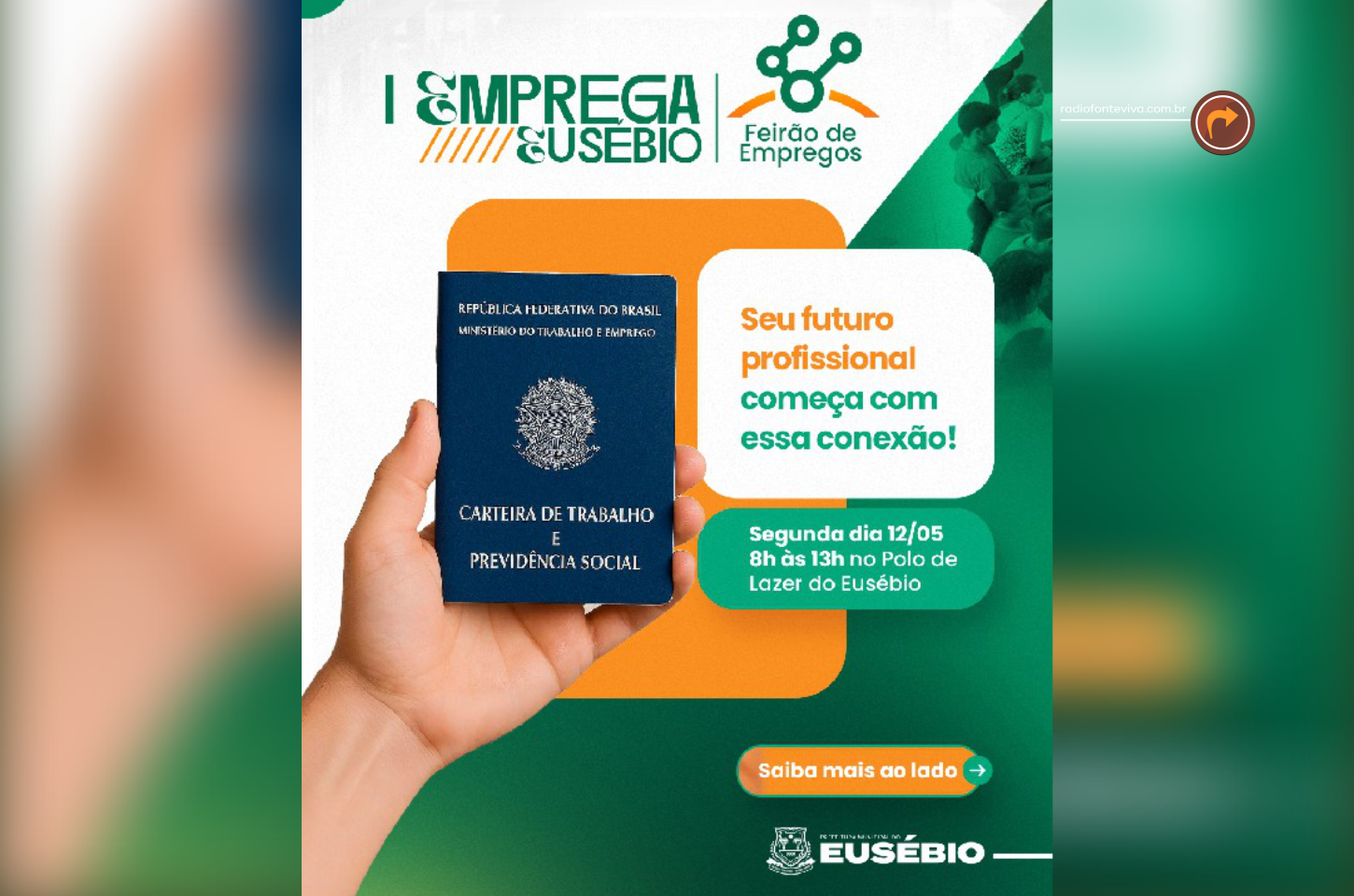 Emprega Eusébio será realizado no Polo de Lazer na segunda-feira, 12  ⫺