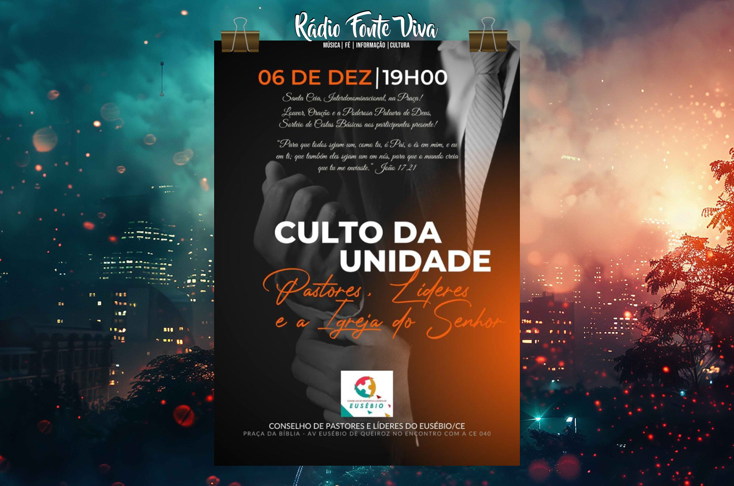 📰 NOTA OFICIAL DE APOIO – Culto da Unidade em Eusébio