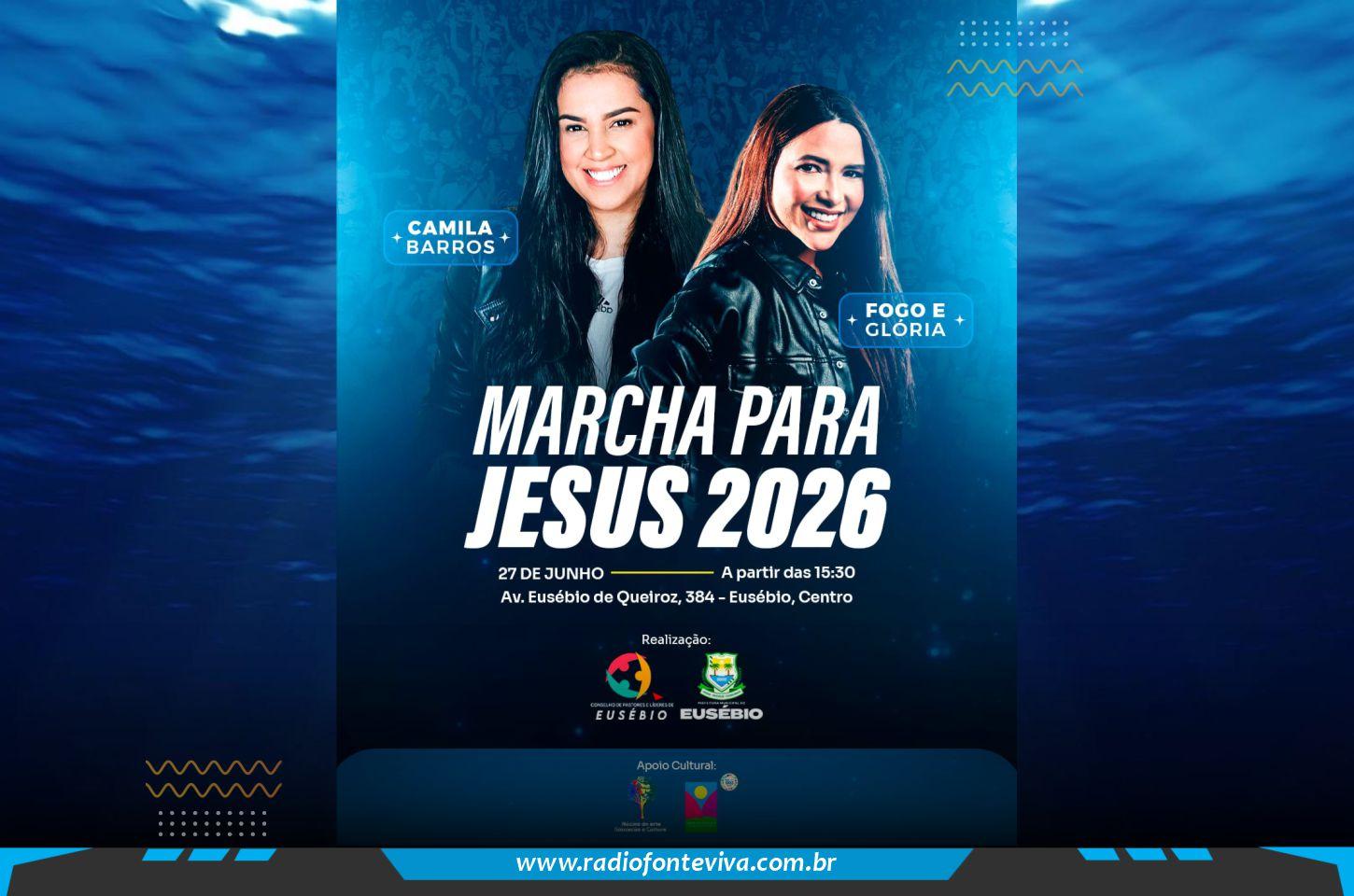 20ª Marcha para Jesus de Eusébio anuncia Camila Barros e Forró Fogo e Glória como atrações principais